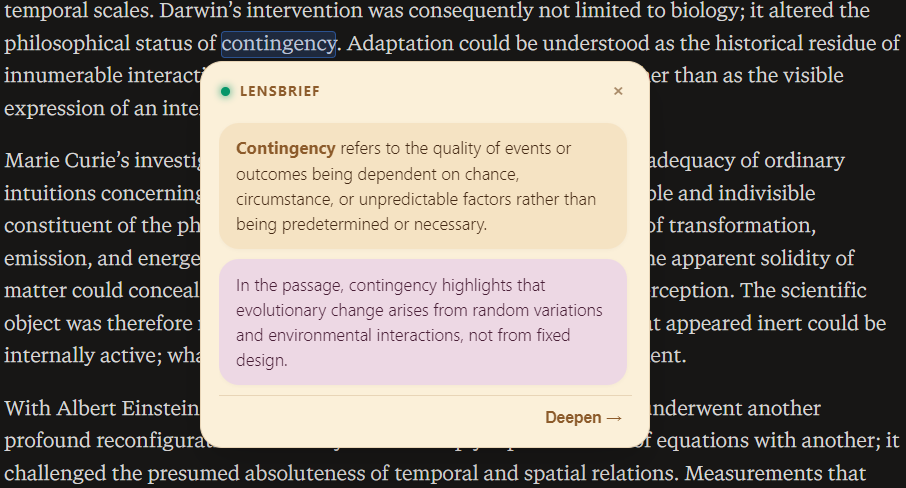 LensBrief Warm Cream Theme